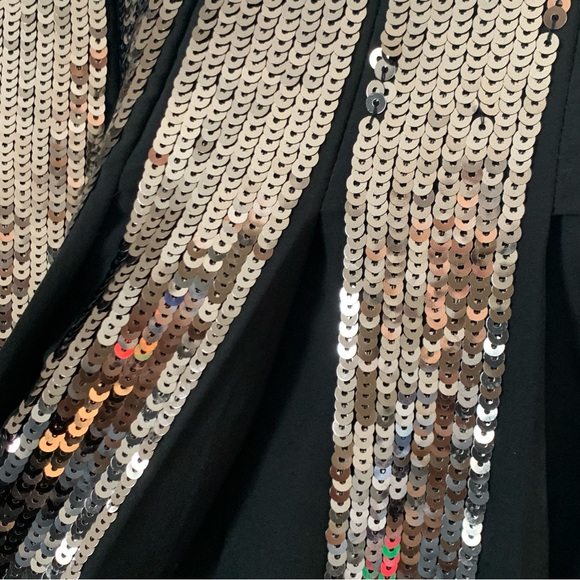 Ann Taylor SZ 2 Black/Silver Sequin Pleated Skirt | NWT - Picture 3 of 10